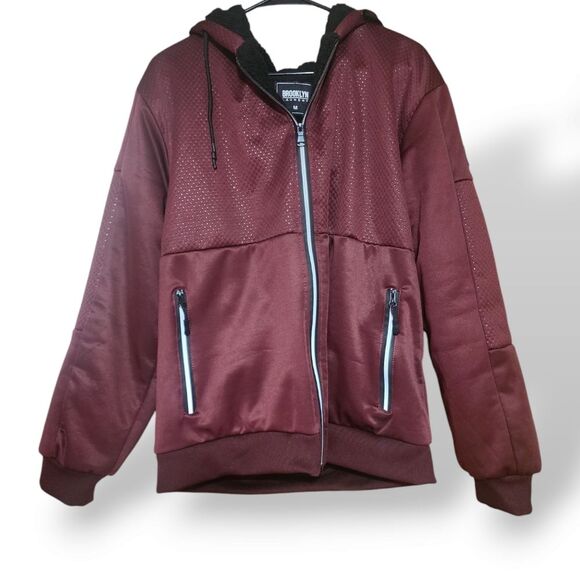 Brooklyn Maroon Hooded Jacket - Picture 5 of 5